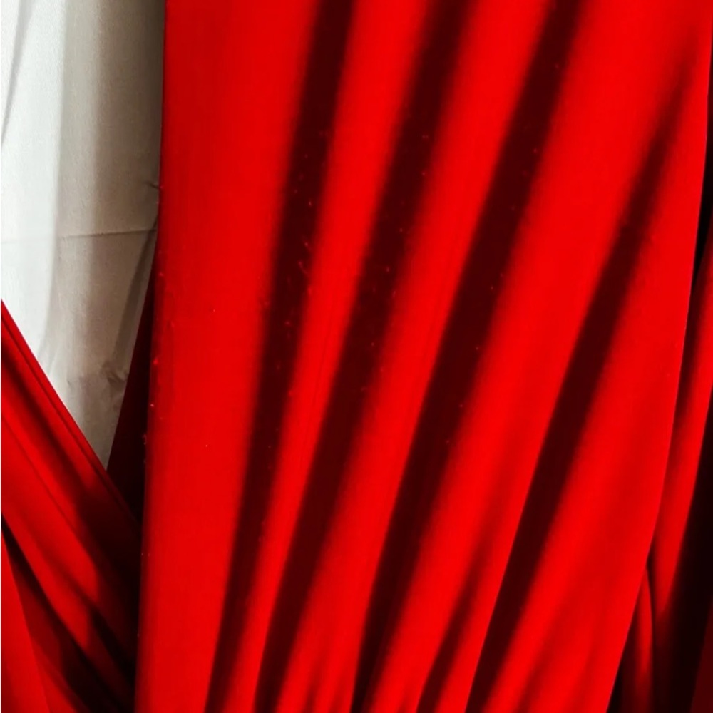 Zhivago Red Plunge Midi Dress - Picture 9 of 10